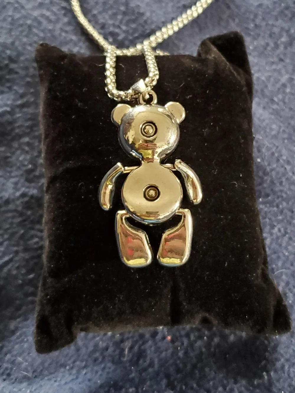 Silvertone Love Bear with Moveable Arms And Legs in Stainless Steel, 24inches